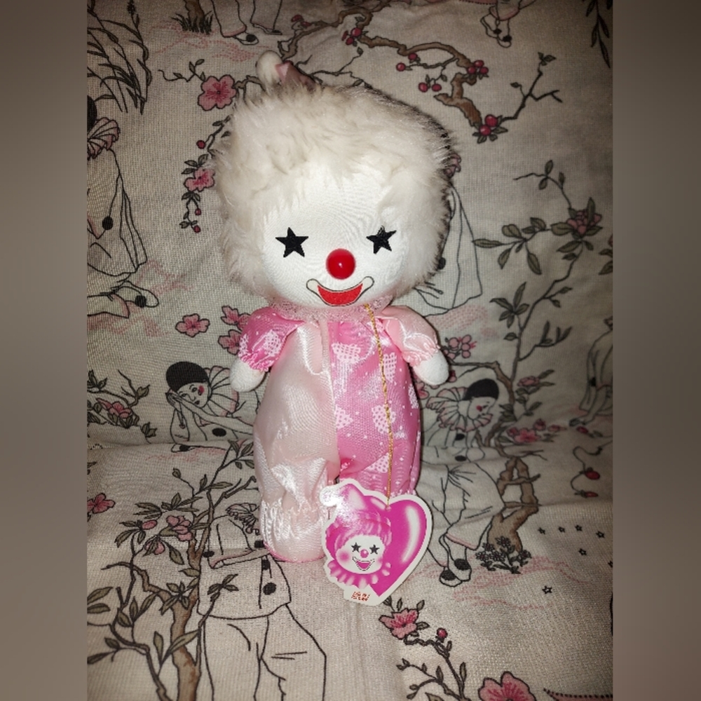 NWT Clown music box dancing sound of music cute kawaii pink fuzzy